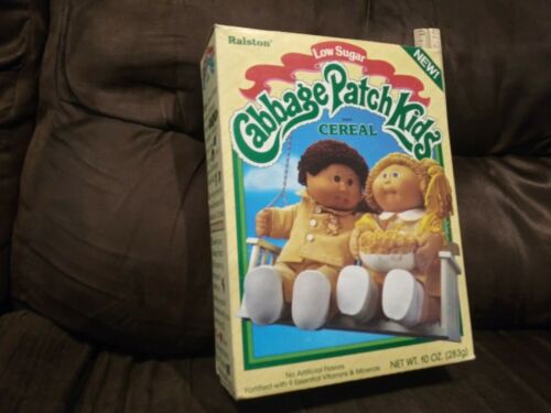 Ultra Rare 1985 Ralston Cabbage Patch Kids Empty Cereal Box Friends On Swing