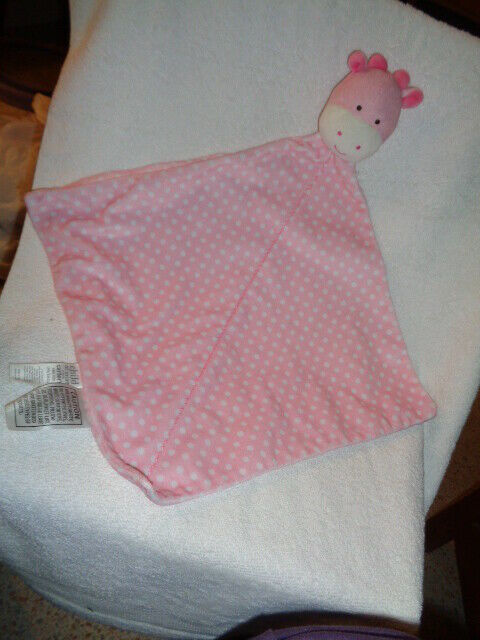 Giraffe Pink White Polka Dot Plush 2012 Carters Child Mine Baby Security Blanket