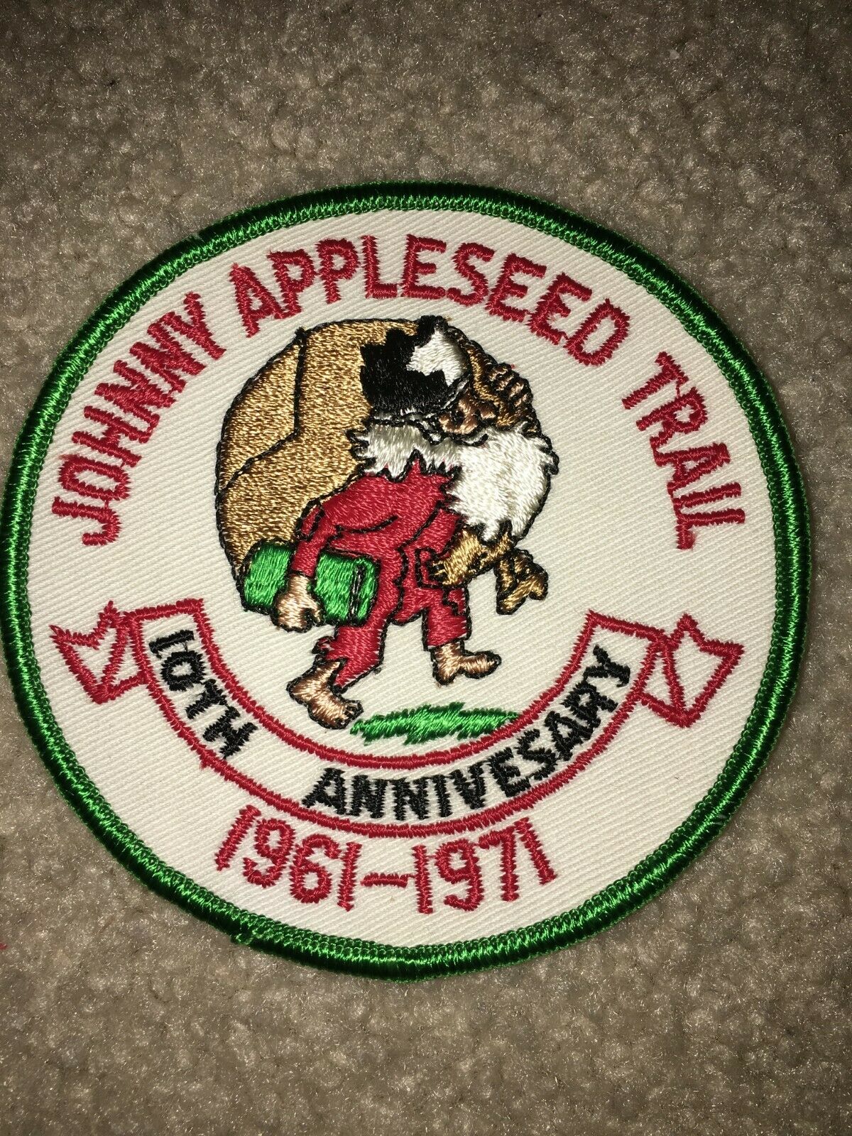 Boy Scout Johnny Appleseed 10th Anniversary 1961 1971 Ohio Indiana Trail Patch