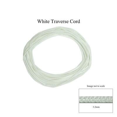 30 Feet (10 Yds) 3.2mm White Standard Traverse Rod Cord String