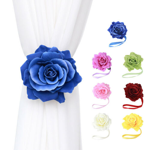 Rose Flower Magnetic Curtain Buckle Tieback Holder Clip Holdback For Window New