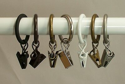 Urbanest 10pk Metal Curtain Drapery Rings W/ Clips & Eyelets,fits Up To 3/4" Rod